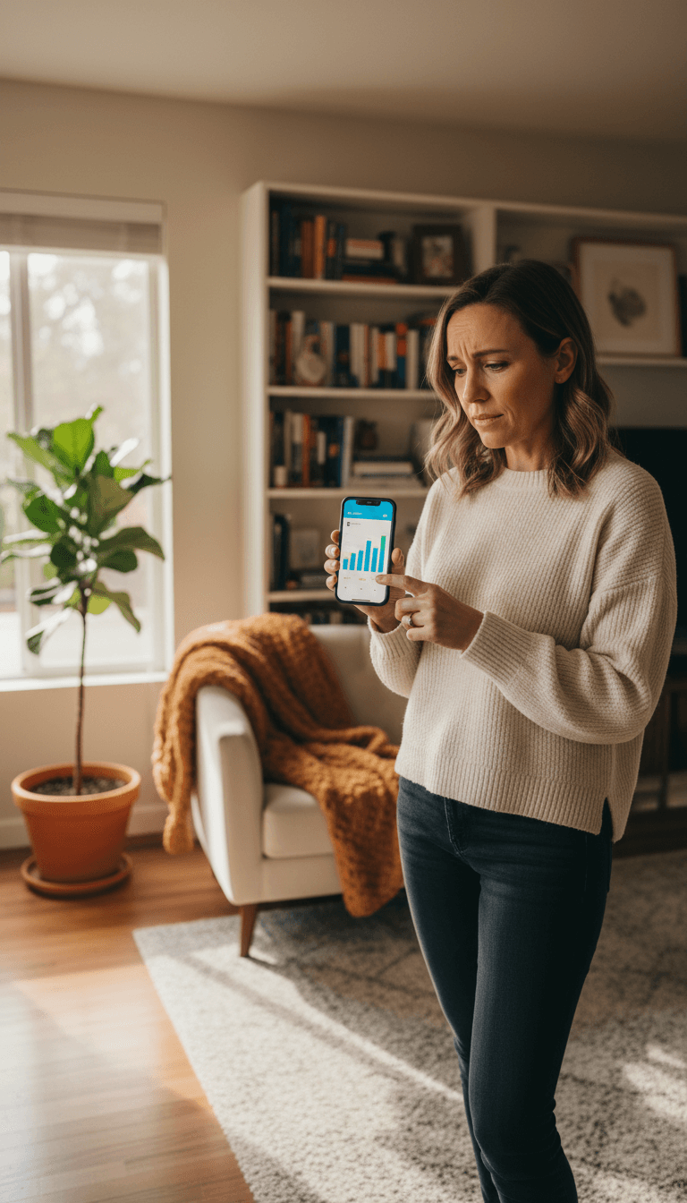 Homeowner in Folsom reviewing energy usage data on smartphone during audit