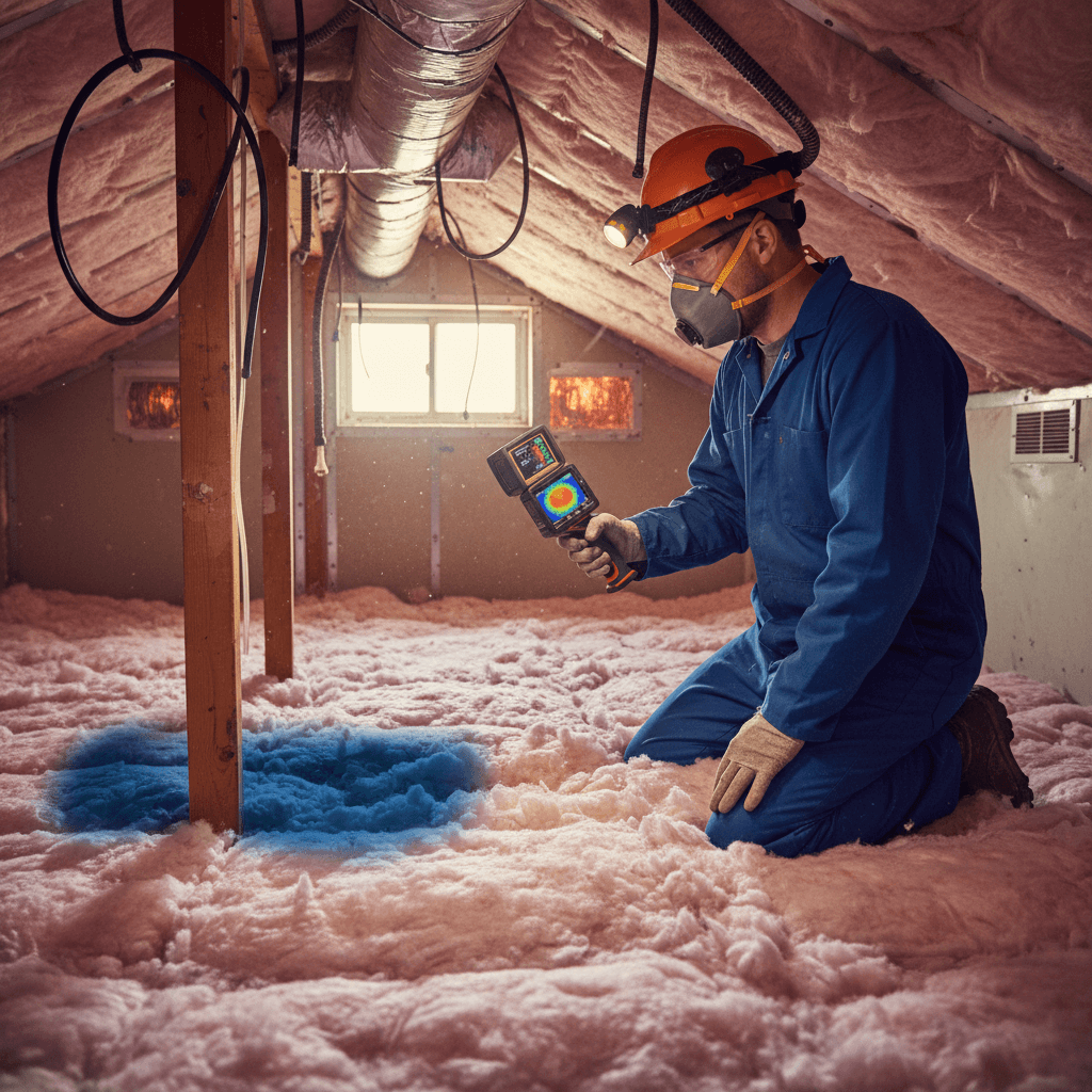 Attic insulation inspection