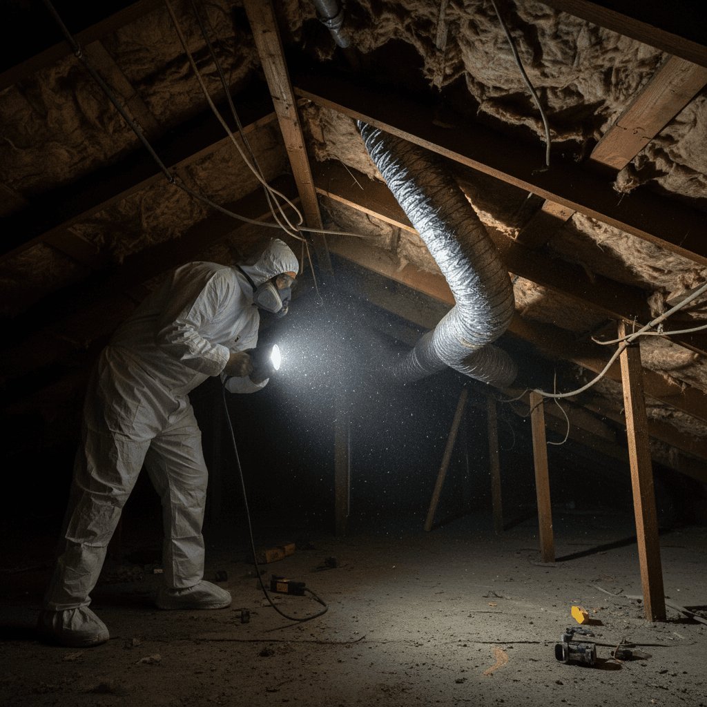 Ductwork inspection in an attic