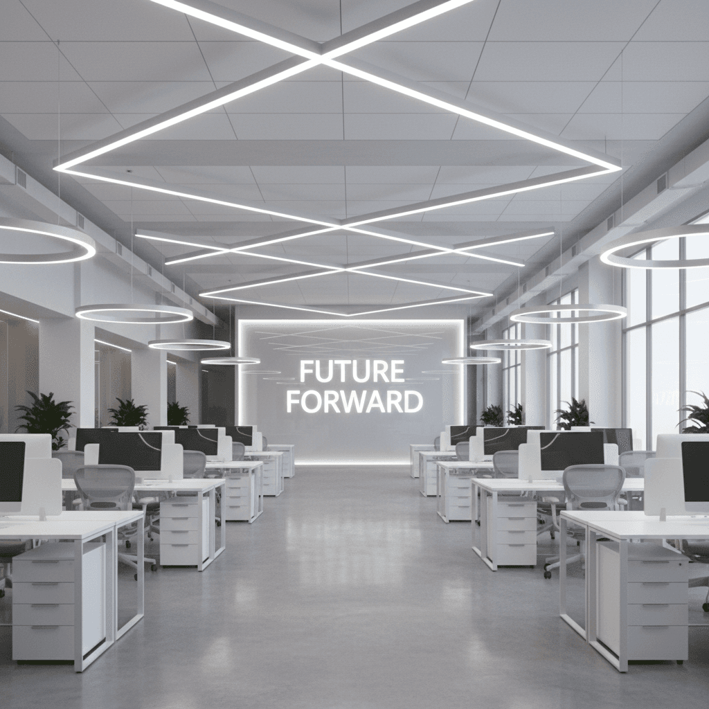 Commercial building with LED lighting upgrades