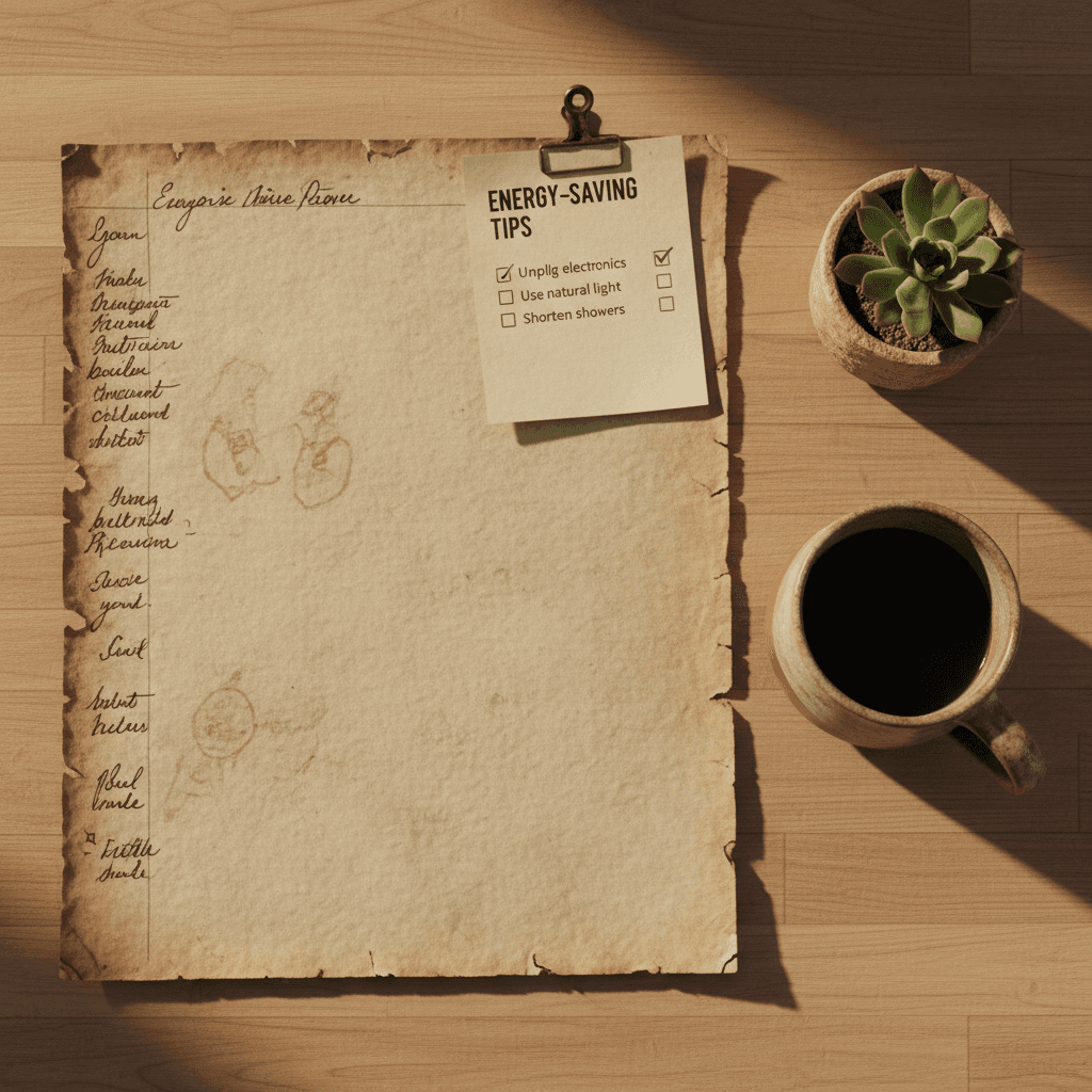 Overhead view of report page with handwritten notes and checklist