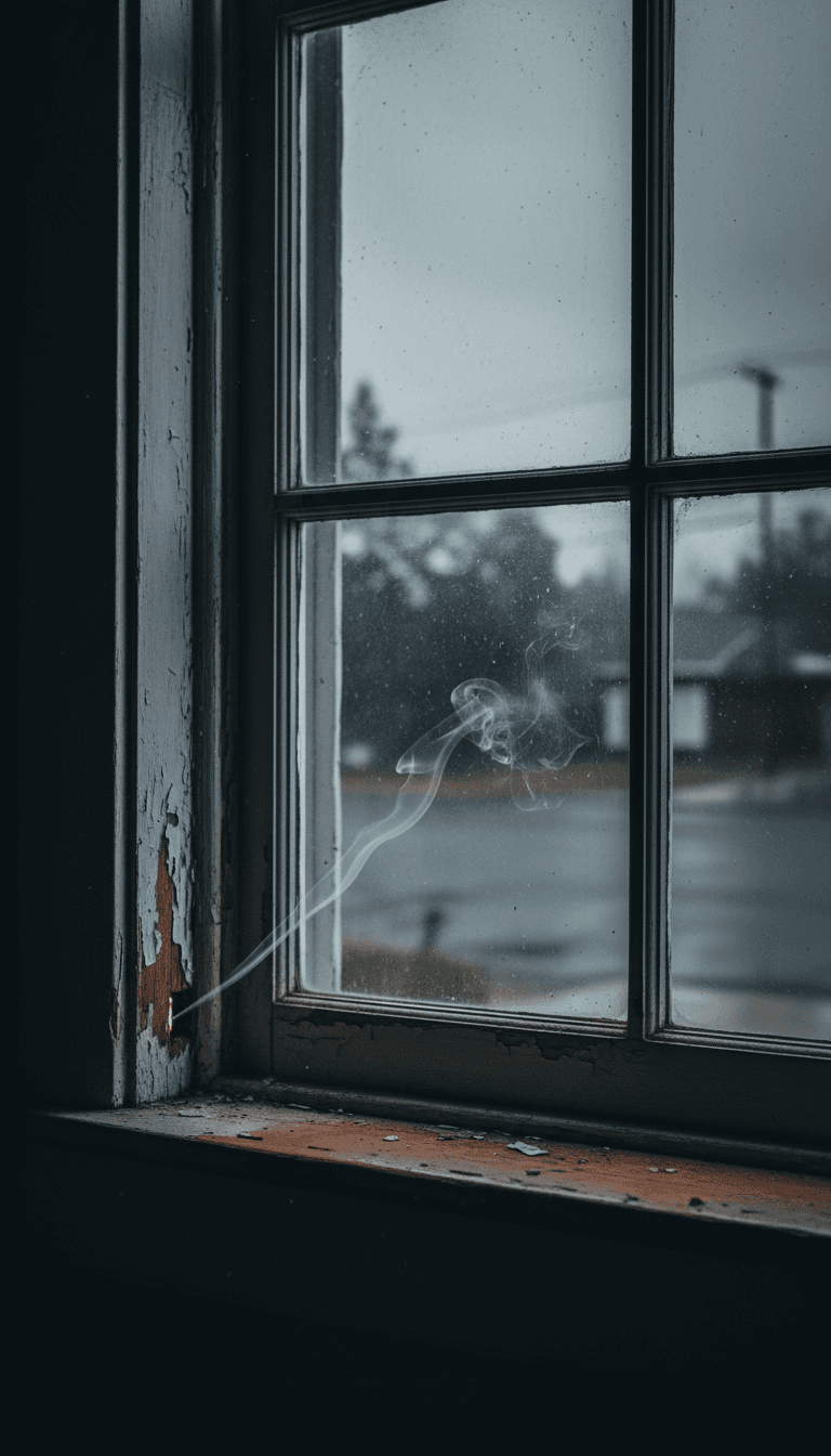 Draft detected at a window during an energy audit