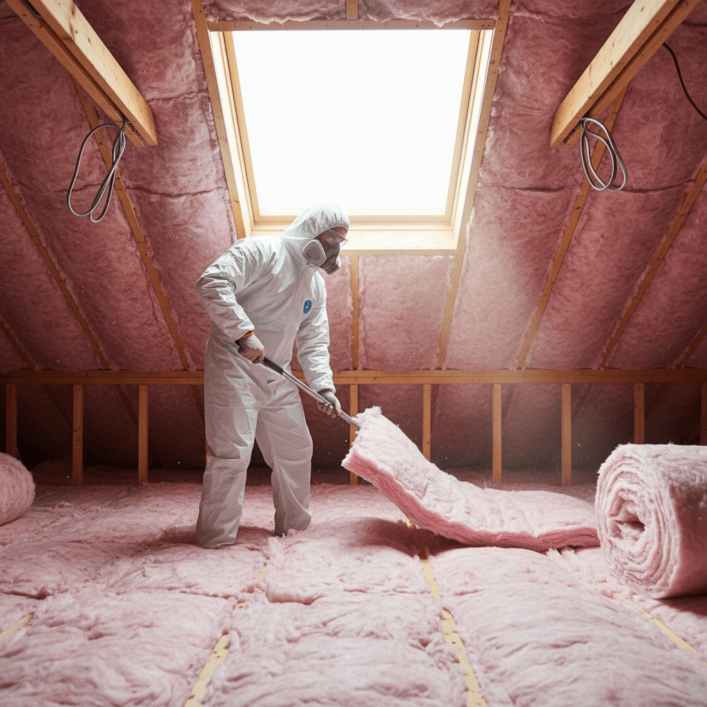 Attic insulation installation